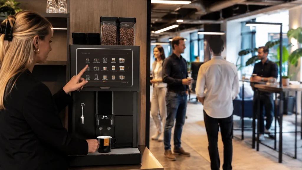 Zakelijke koffiemachine voor kantoor met 25 medewerkers