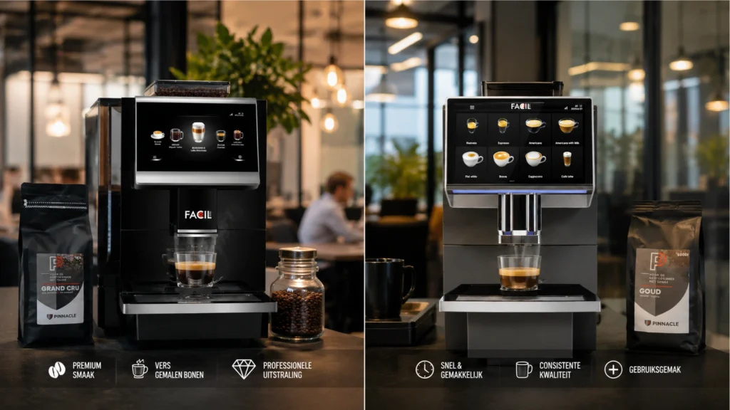 Vergelijking tussen bonenmachine en instant koffiemachine