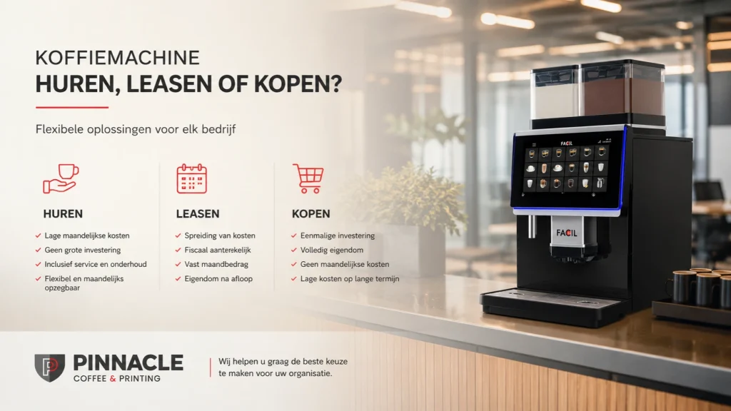 Zakelijke koffiemachine huren leasen of kopen